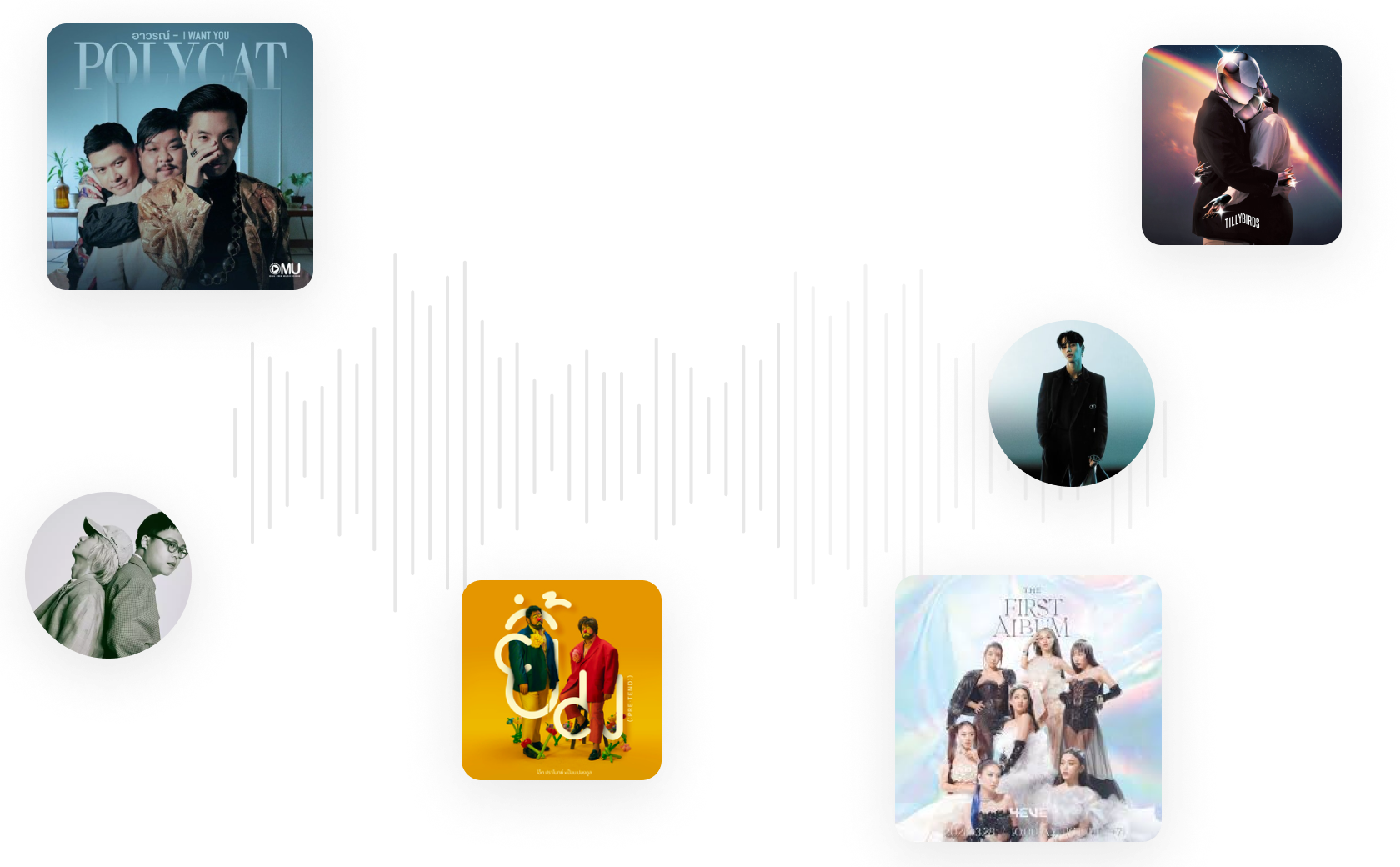 Floating musical notes background decoration